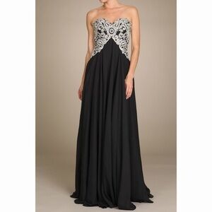 BLACK Flowy Dress with Silver Lace